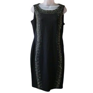 Calvin Klein Black Sparkly Silhouette Bodycon Dress NWT 10